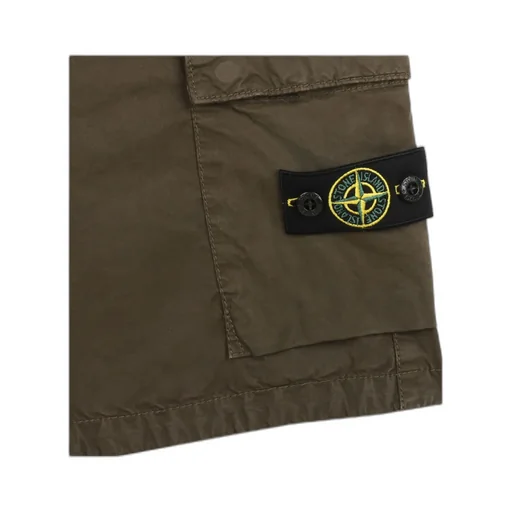 Stone Island Junior Compass-Motif Button Detailed Shorts