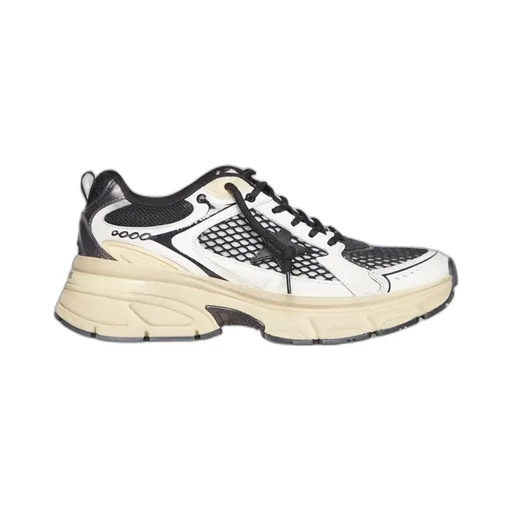 Mesh-Panelled Leather Trainers