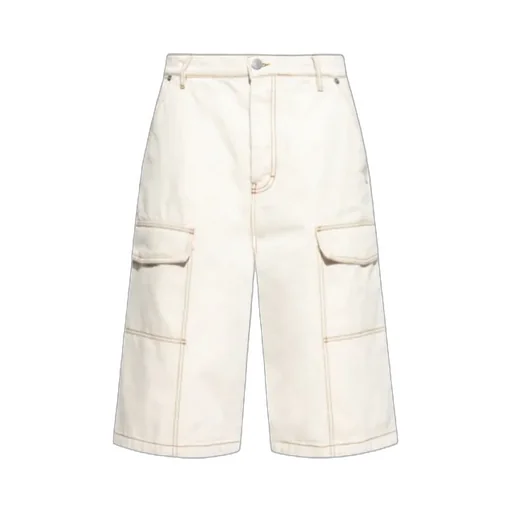 Ami Wide Leg Cargo Bermuda Shorts