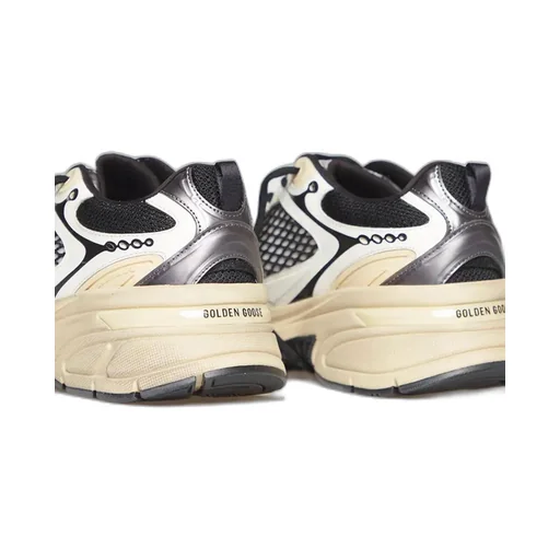 Mesh-Panelled Leather Trainers