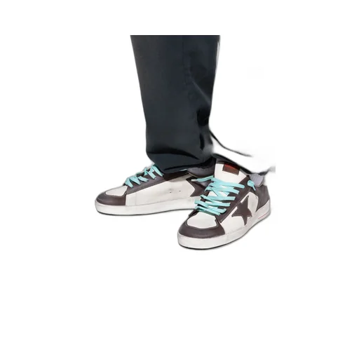 Star-Detail Leather Sneakers