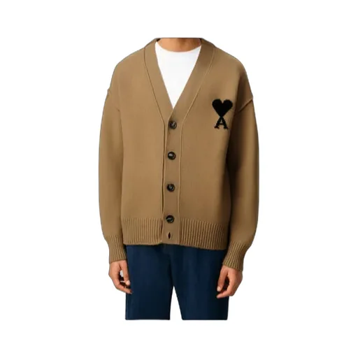Ami Paris Ami De Coeur V-Neck Cardigan