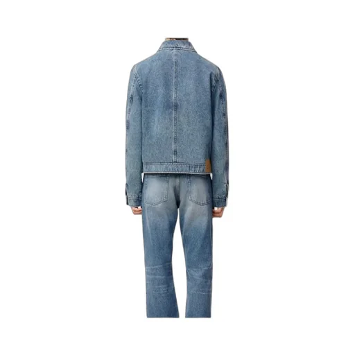 Ami Paris Logo Embroidered Zipped Denim Jacket