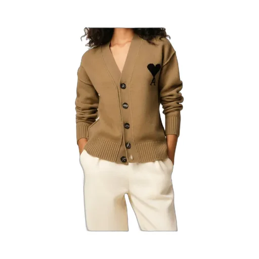 Ami Paris Ami De Coeur V-Neck Cardigan
