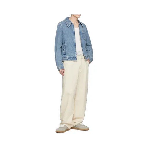 Ami Paris Logo Embroidered Zipped Denim Jacket