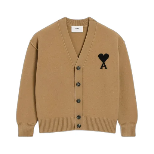 Ami Paris Ami De Coeur V-Neck Cardigan