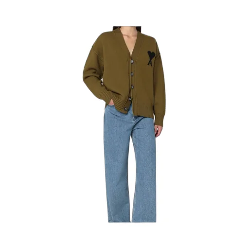 Ami Paris Ami De Coeur V-Neck Cardigan