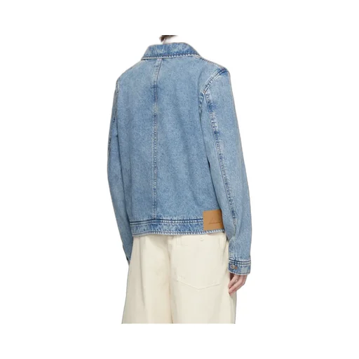 Ami Paris Logo Embroidered Zipped Denim Jacket