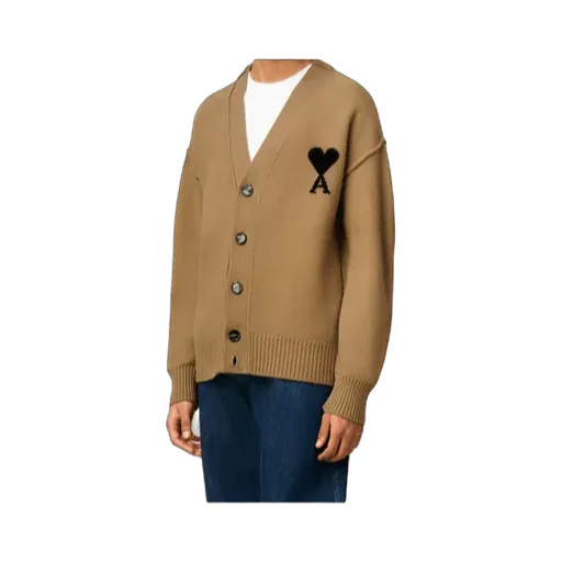 Ami Paris Ami De Coeur V-Neck Cardigan