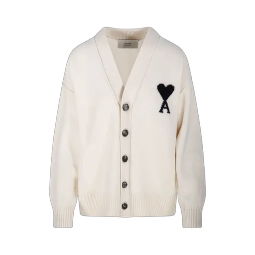 Ami Paris Ami De Coeur V-Neck Cardigan