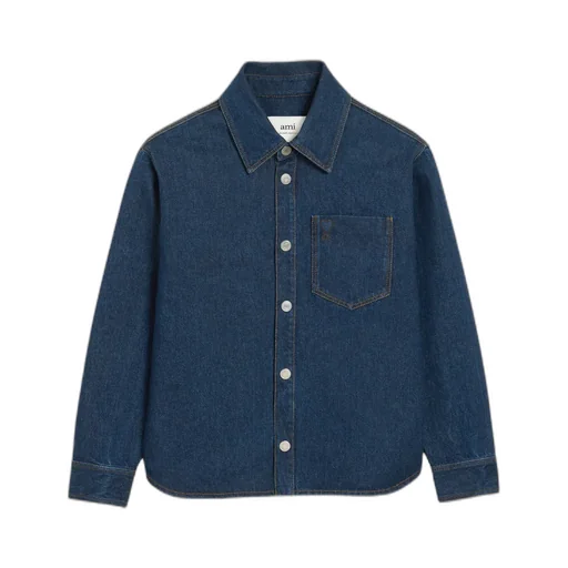 Ami Paris Ami De Coeur Denim Overshirt