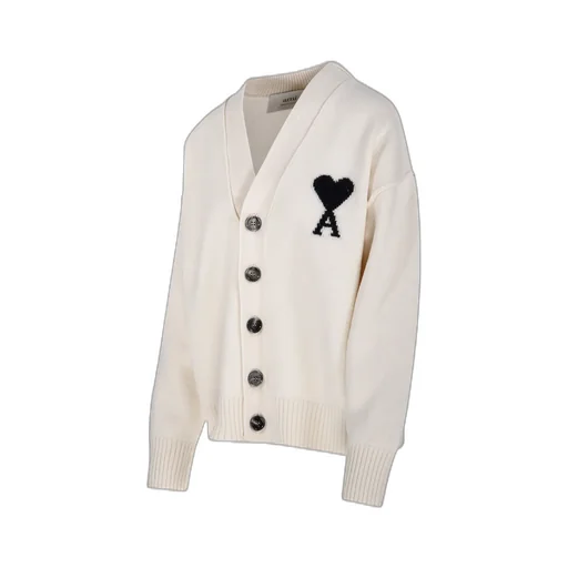 Ami Paris Ami De Coeur V-Neck Cardigan
