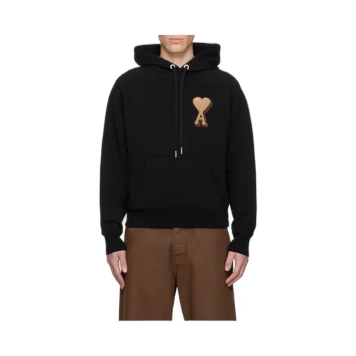 Ami Paris Logo Detailed Drawstring Hoodie