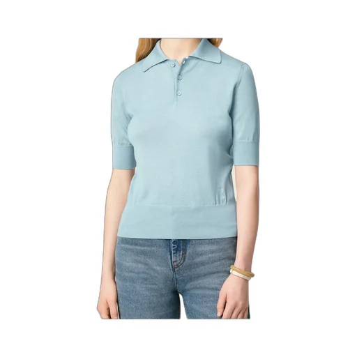 Three-Quarter Sleeve Wool Polo Shirt