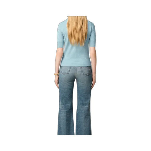 Three-Quarter Sleeve Wool Polo Shirt