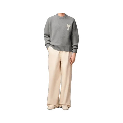 Ami Paris Logo Detailed Crewneck Jumper