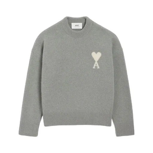 Ami Paris Logo Detailed Crewneck Jumper