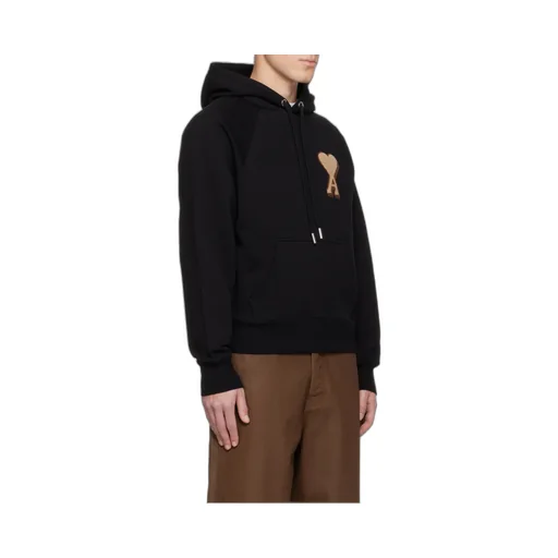 Ami Paris Logo Detailed Drawstring Hoodie