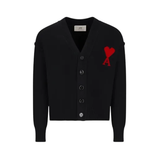 Ami Paris Ami De Coeur V-Neck Cardigan