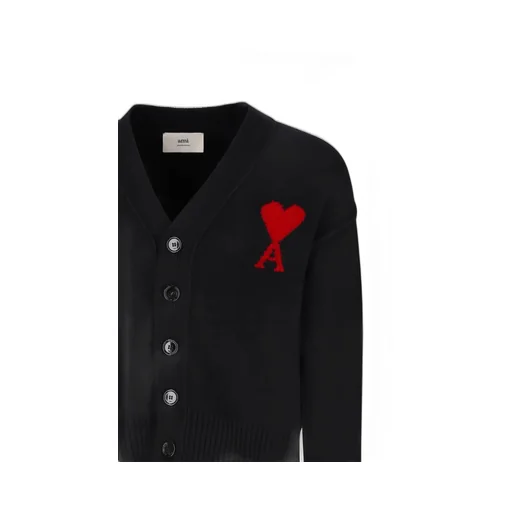 Ami Paris Ami De Coeur V-Neck Cardigan