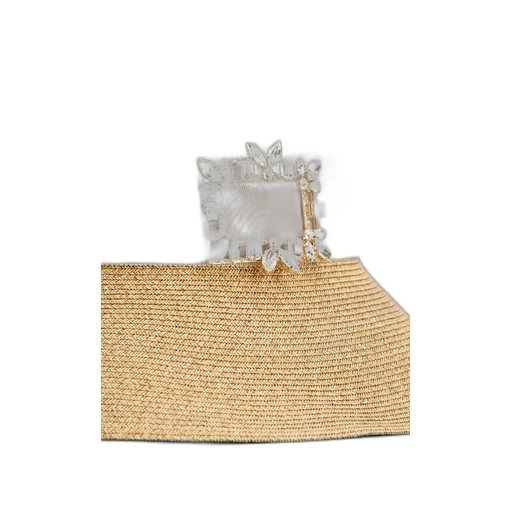 Roger Vivier Crystal Buckle Straw Hat