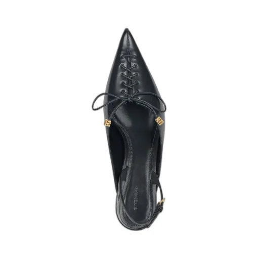 Lace-Up Slingbacks In Leather