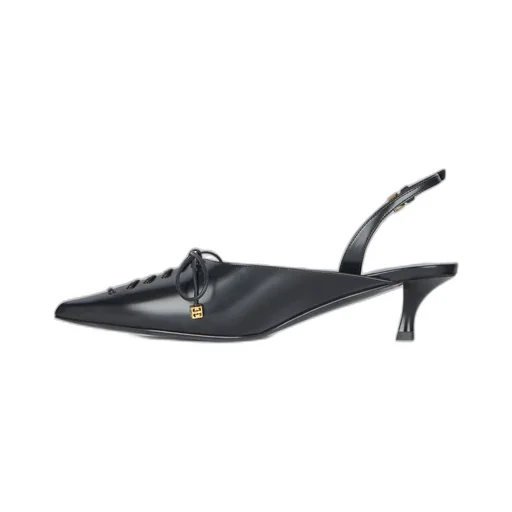 Lace-Up Slingbacks In Leather