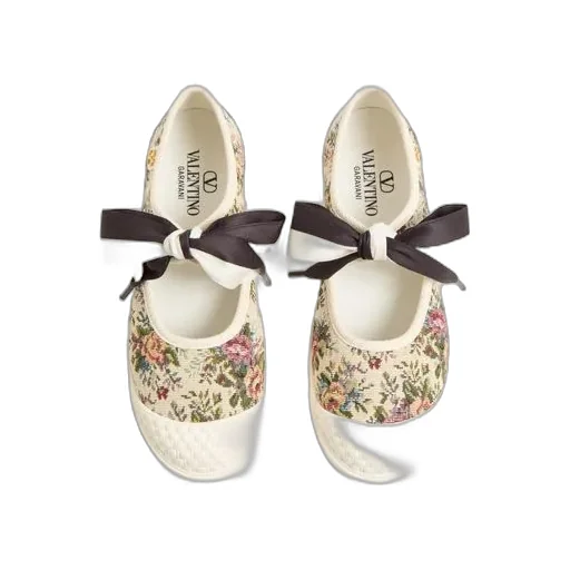Bay By Bay Ballerina Sneakers In Papier Floral Jacquard Fabric