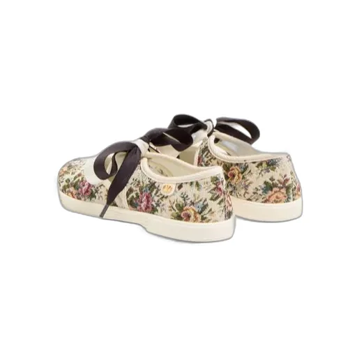 Bay By Bay Ballerina Sneakers In Papier Floral Jacquard Fabric