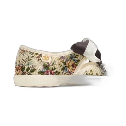 Bay By Bay Ballerina Sneakers In Papier Floral Jacquard Fabric