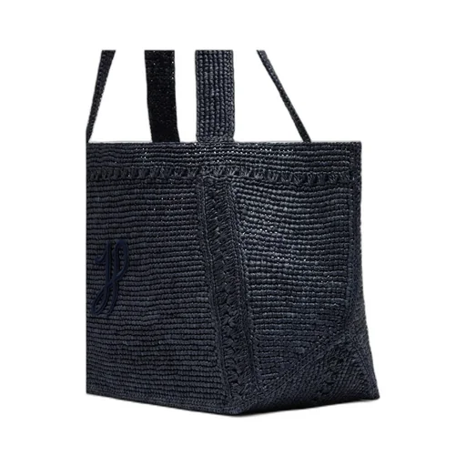 Patou Logo Patch Woven Shoulder Bag