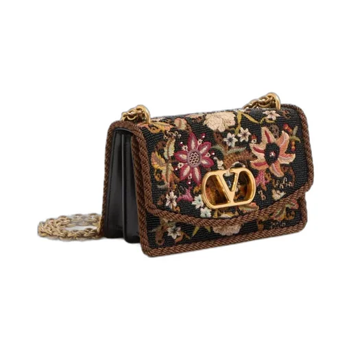 Valentino Garavani Vain Small Embroidered Shoulder Bag
