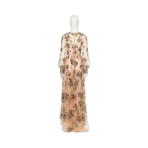 Round-Collar Long-Sleeved Dress