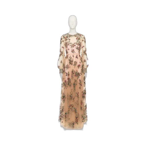 Round-Collar Long-Sleeved Dress
