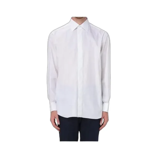 Pointed-Collar Twill Shirt