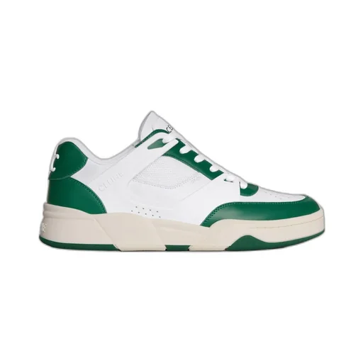 Celine Trainer Ct-09 Low Lace-Up Sneaker In Calfskin And Mesh