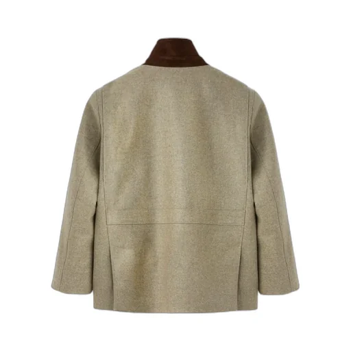 New-Cut Wool Cashmere Button Stand-Collar Casual Jacket