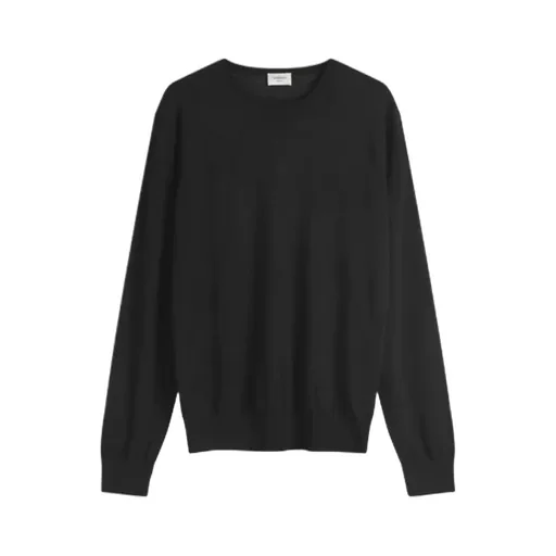 Round-Neck Panelled Wool Sweater