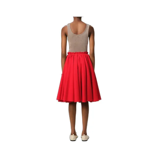 Ami Elastic Waist Midi Skirt