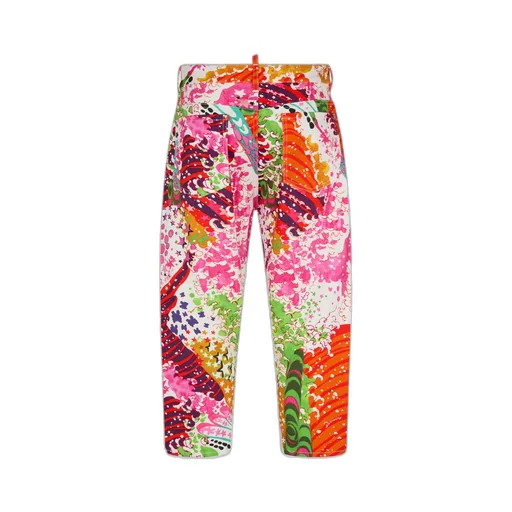 Graphic-Print Cropped Trousers