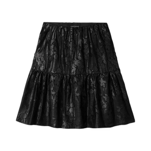 Flower Pattern Ruffled Skirt
