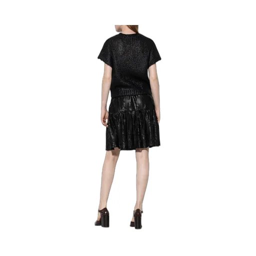 Flower Pattern Ruffled Skirt