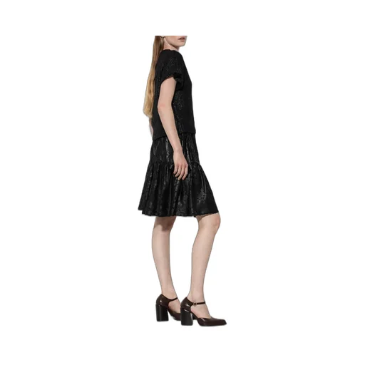 Flower Pattern Ruffled Skirt