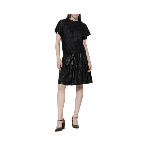 Flower Pattern Ruffled Skirt