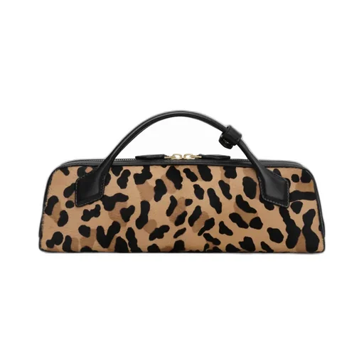 Le Teckel Clutch In Leopard Haircalf