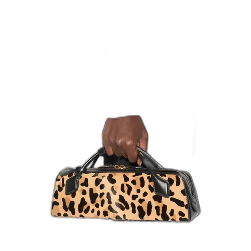 Le Teckel Clutch In Leopard Haircalf