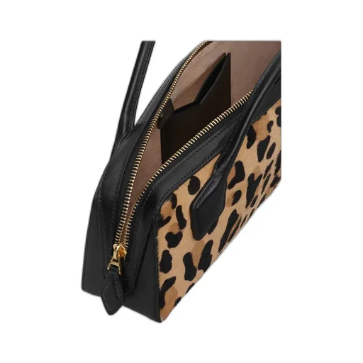 Le Teckel Clutch In Leopard Haircalf
