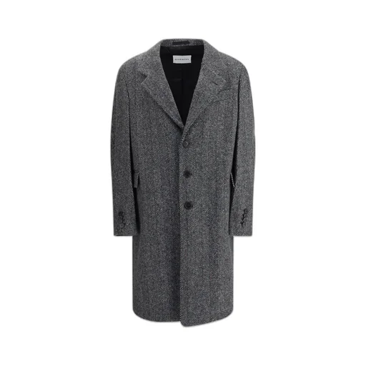 Tailored Coat In Wool Herringbone