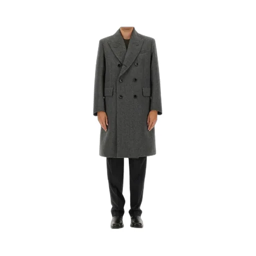 Herringbone Double-Breasted Coat