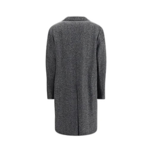 Tailored Coat In Wool Herringbone